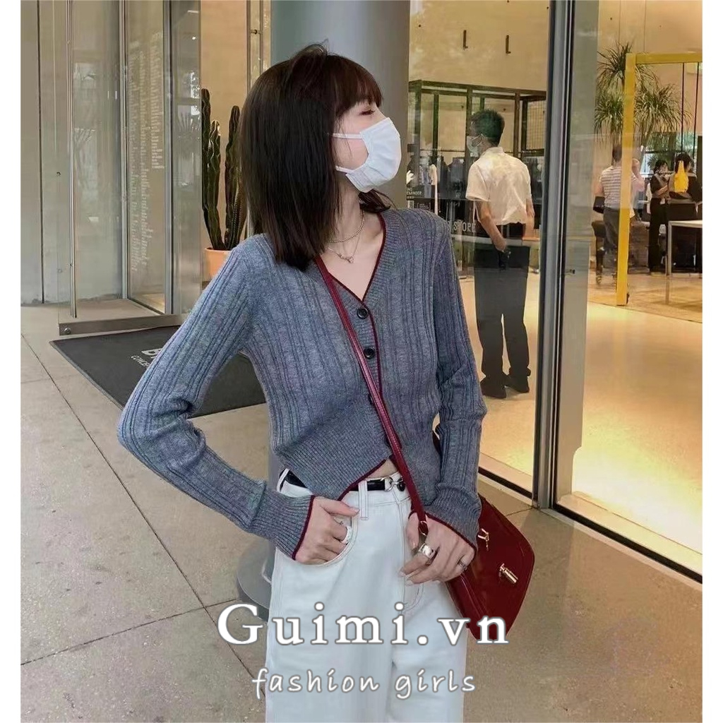 Áo Khoác cardigan Dệt Kim Cổ Chữ V Thời Trang Thu Đông Cho Nữ