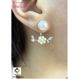 Bông tai bạc Ý 925 Bạc Xinh Huệ Ngân - Hoa mai RYE140970
