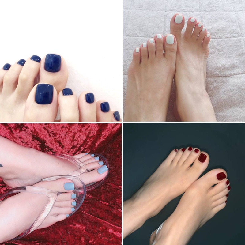 Set 24 Móng Chân Giả Kèm Keo Dán Tiện Dụng