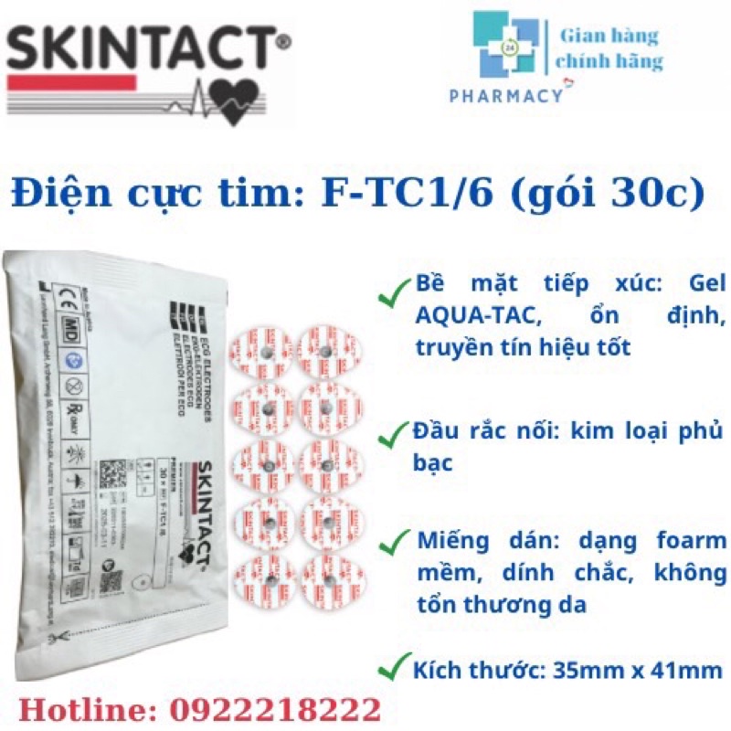 Điện cực tim skintact F-TC1/6 (gói 30c)