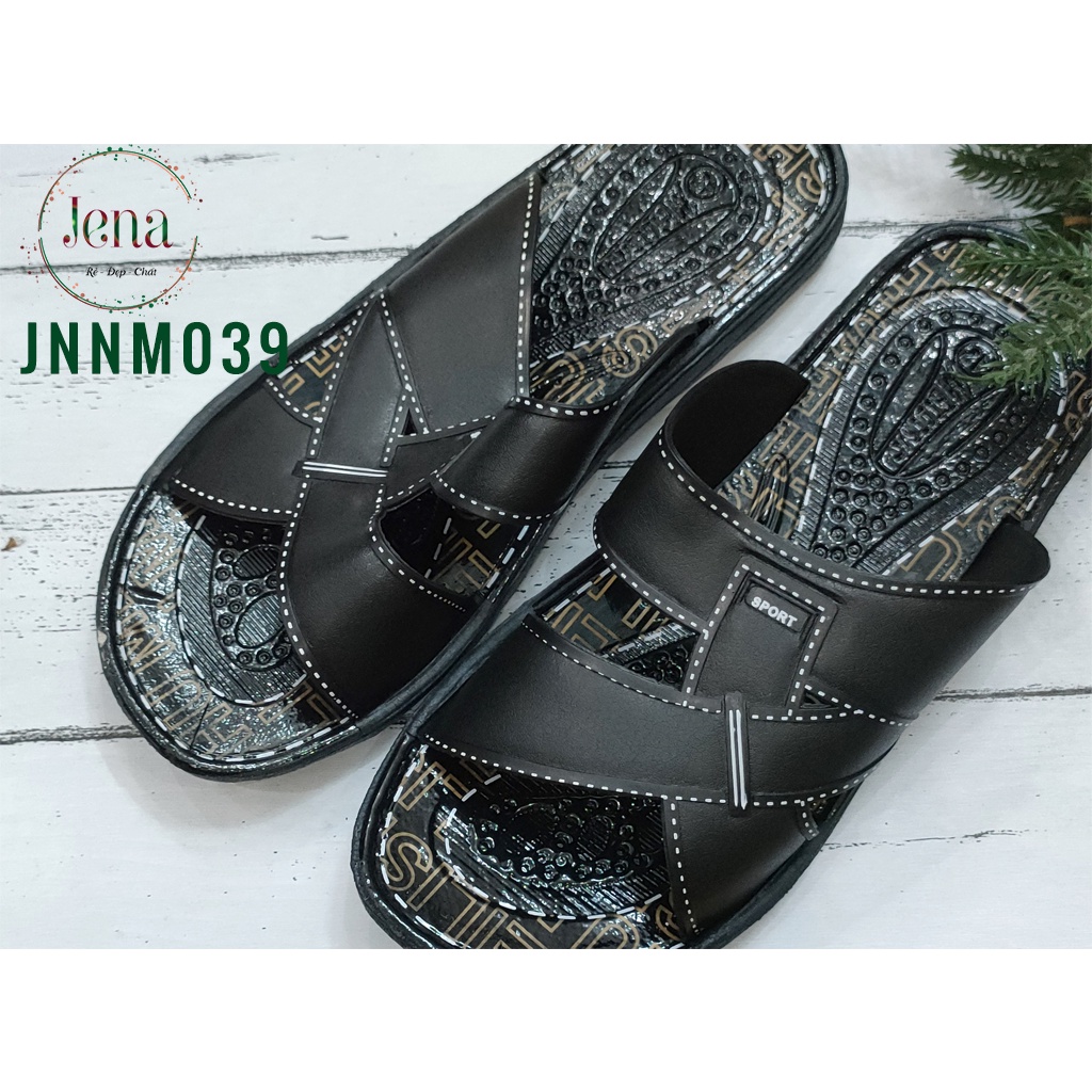 Dép Nam Quai Ngang Chất Liệu Nhựa Giả Da [JNNM039]