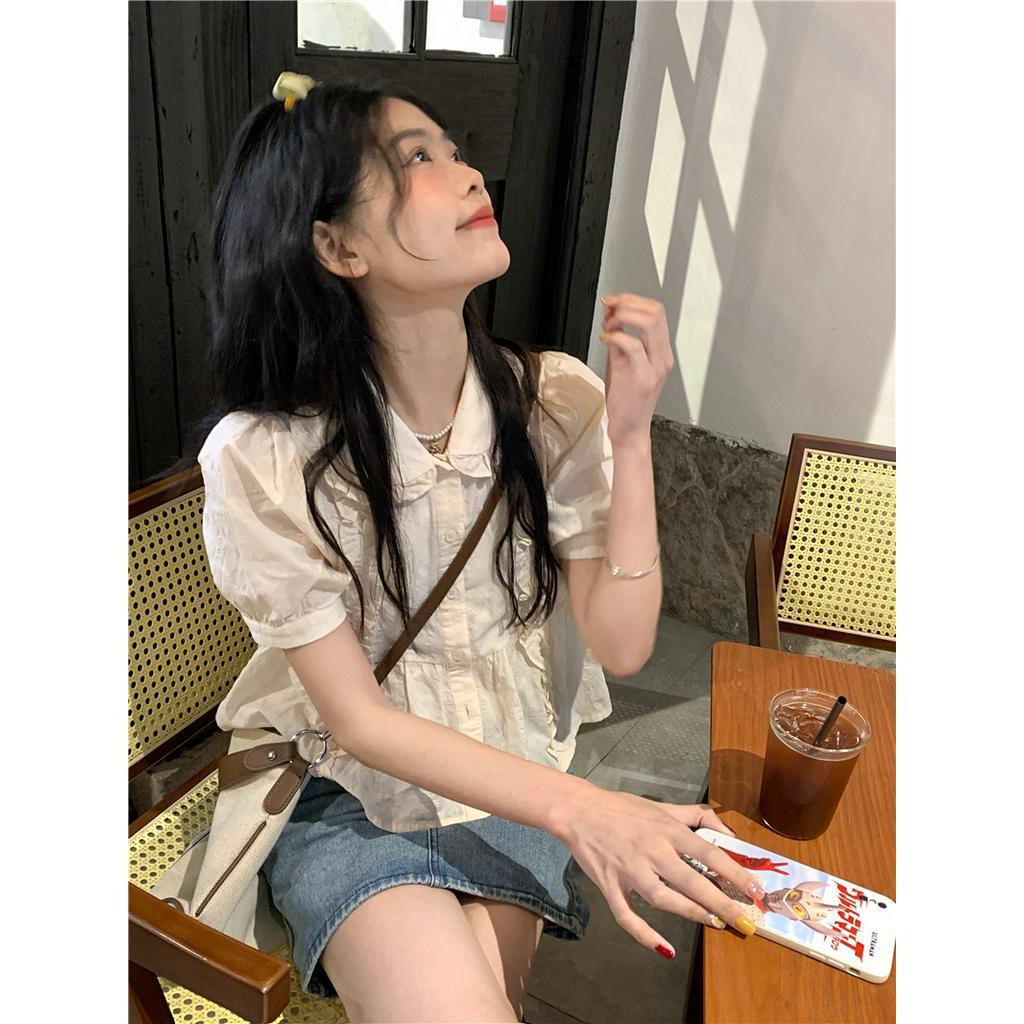 Áo Sơ Mi Ngắn Tay Phong Cách Hàn Quốc Dễ Phối Đồ 63078