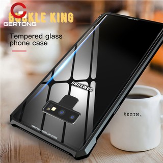 Tempered Glass Case For Samsung Galaxy S7 Edge S8 S9 Plus Note 8 9 Buckle Phone Cases Back Cover