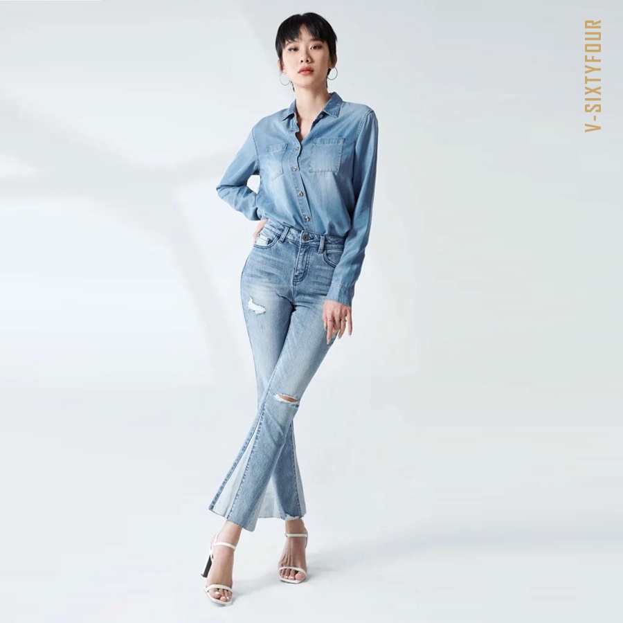 Quần Jeans Nữ Dáng Loe Cách Điệu V-SIXTYFOUR - 220WD2084F2950