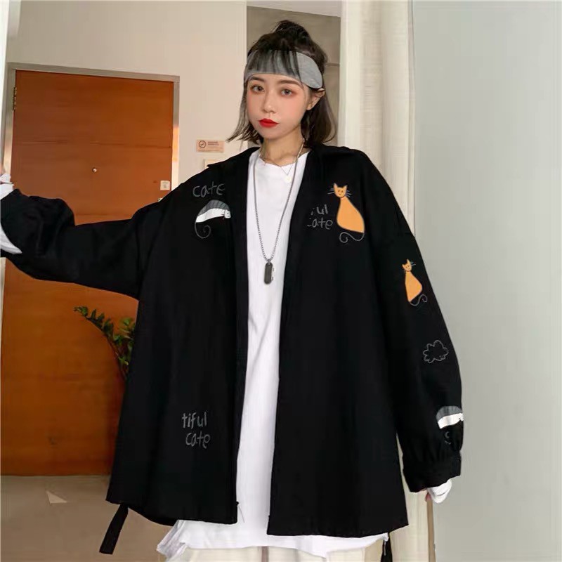 Áo khoác mỏng Ulzzang mèo TIFUL CATE