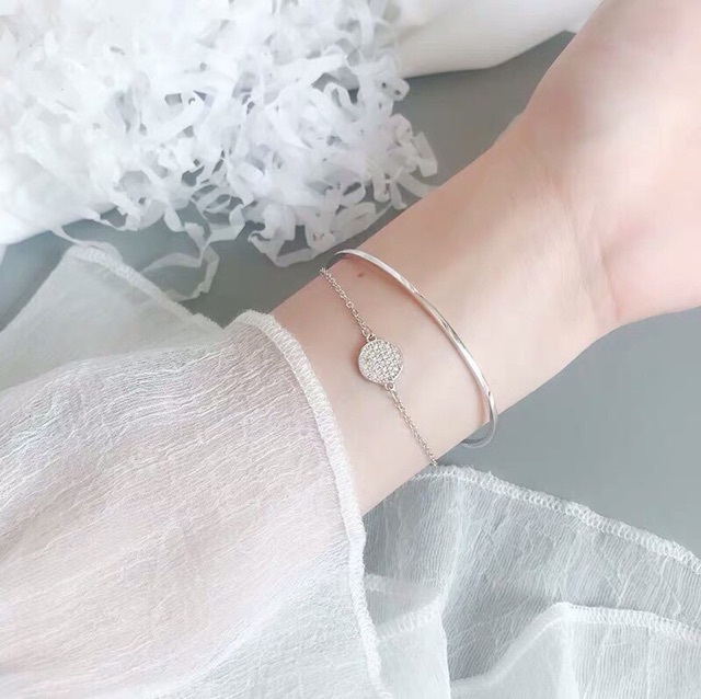 Lắc tay kép phối mặt trời đính đá
