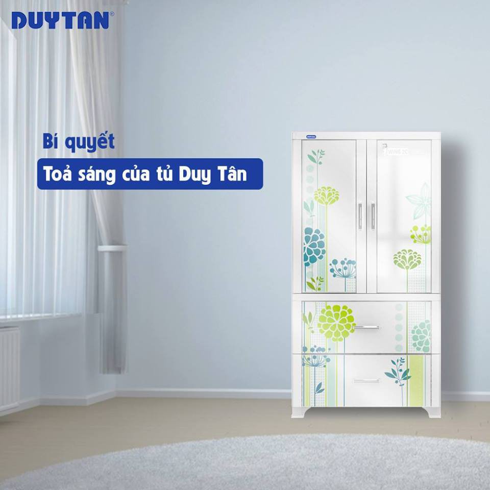 Tủ Nhựa Treo Quần Áo Duy Tân WING-2C-2N 70 X 50 X 135 Cm (Trắng)- TẶNG KÈM 1 GIÁ GỖ ĐỌC SÁCH, IPAD