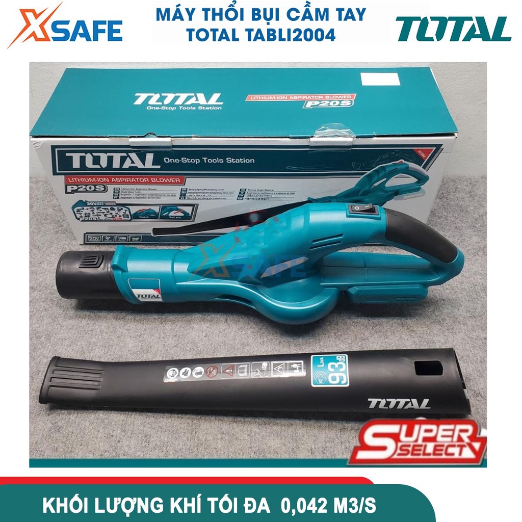 Máy thổi bụi cầm tay TOTAL TABLI2004 dùng pin lithium 20V, ống thổi có thể tháo rời, không bao gồm pin và sạc