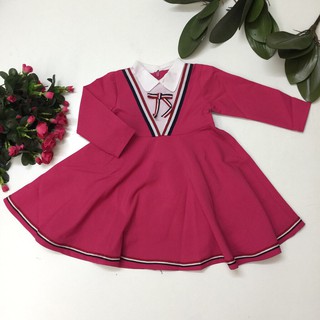 Váy học đường nơ cổ cho bé gái