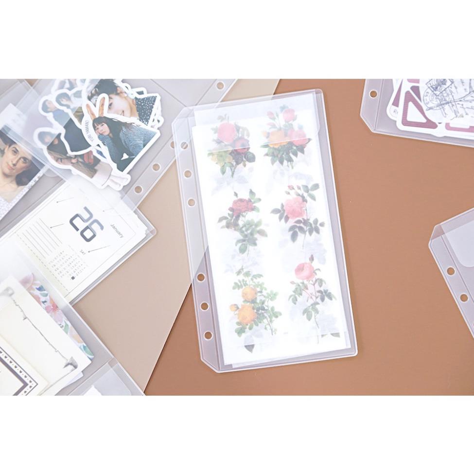Bìa sổ còng binder KOLANO bìa còng 6 lỗ A5 A6 kiêm túi đựng 2 ngăn có nắp SN-001343