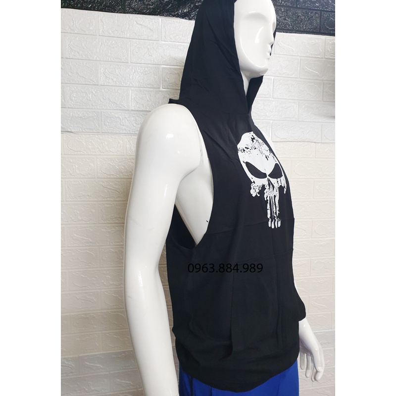 Áo ba lỗ thể thao có mũ A.201 chất cotton nhẹ nhàng, thoải mái, thoáng mát cho anh em chơi thể thao