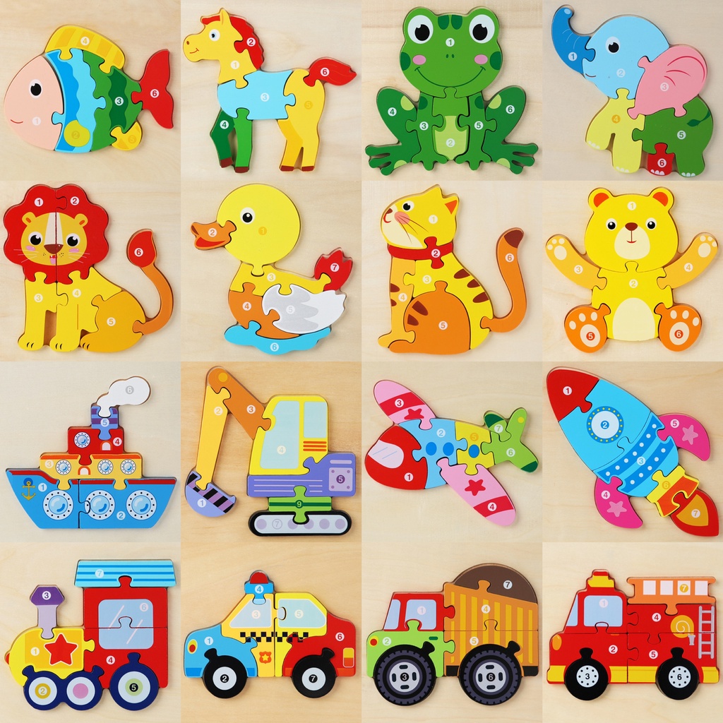 Tranh ghép hình 3d bằng gỗ  giúp bé phát triển khả năng ghi nhớ hình ảnh và tưởng tượng, tư duy phân tích