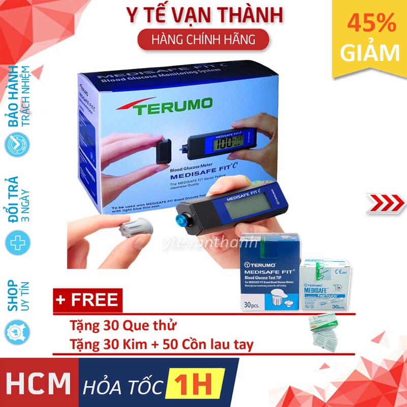 ✅ [TRỌN BỘ] Máy Đo Đường Huyết- Terumo Medisafe Fit C (+ 30 QUE, 30 KIM, CỒN) -VT0607