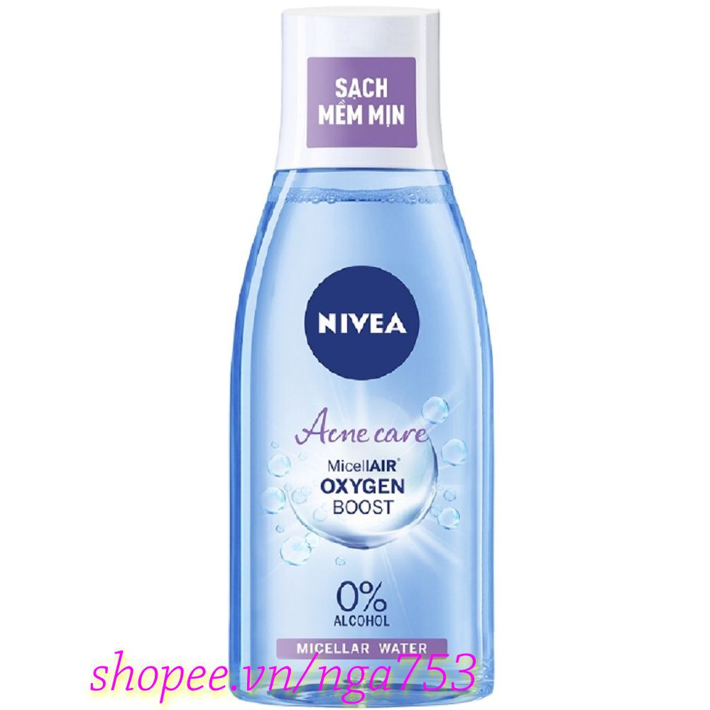 Nước Tẩy Trang (Tím) 125ml Cho Da Mụn Nivea Acne Care Make Up Clear Micellar Water Chính Hãng.