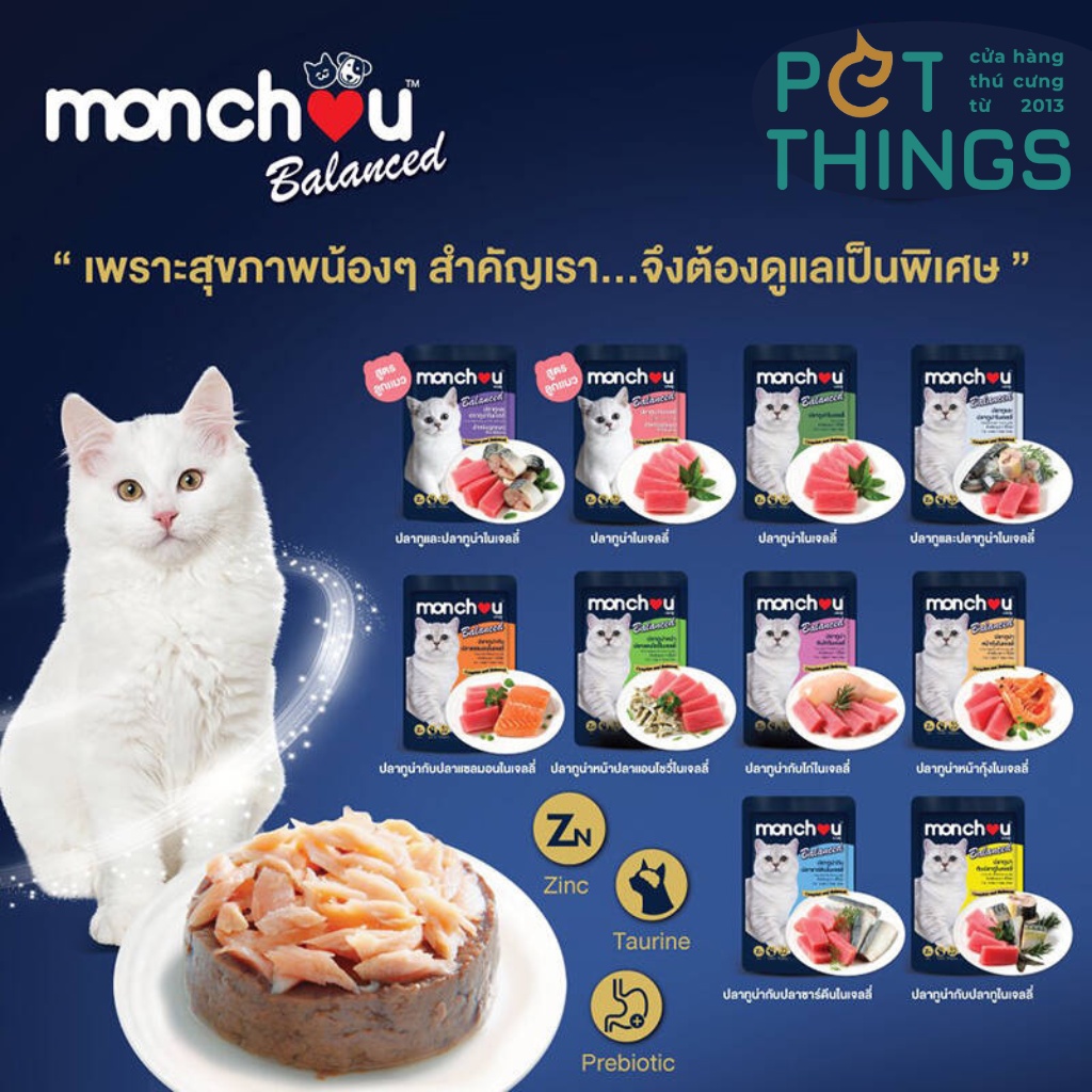 Thức ăn ướt / pate cho mèo Monchou Balanced 80g