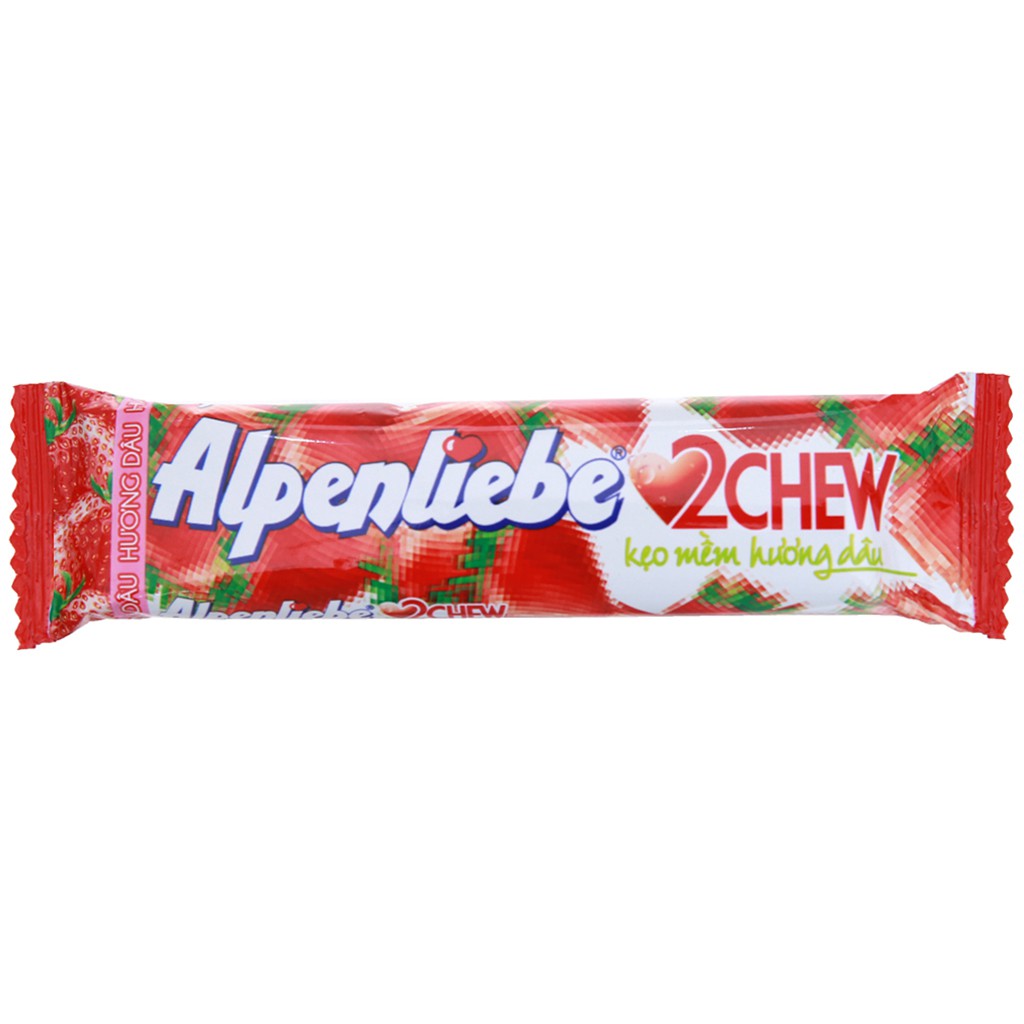 Kẹo mềm hương dâu Alpenliebe 2Chew thanh 24.5g Hsd 1/2021