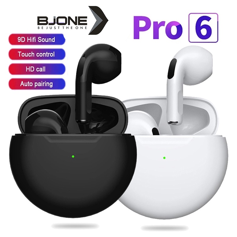 Tai nghe không dây BJONE Pro 6 TWS bluetooth 5.0 âm thanh nổi chơi game có mic cho IOS Android