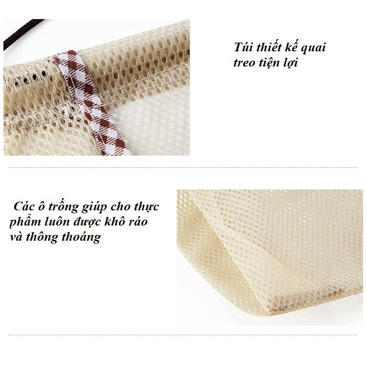 Túi đa năng đựng hành tỏi, củ, quả, Túi đựng đồ cá nhân tiện ích có quai treo FAMAHA