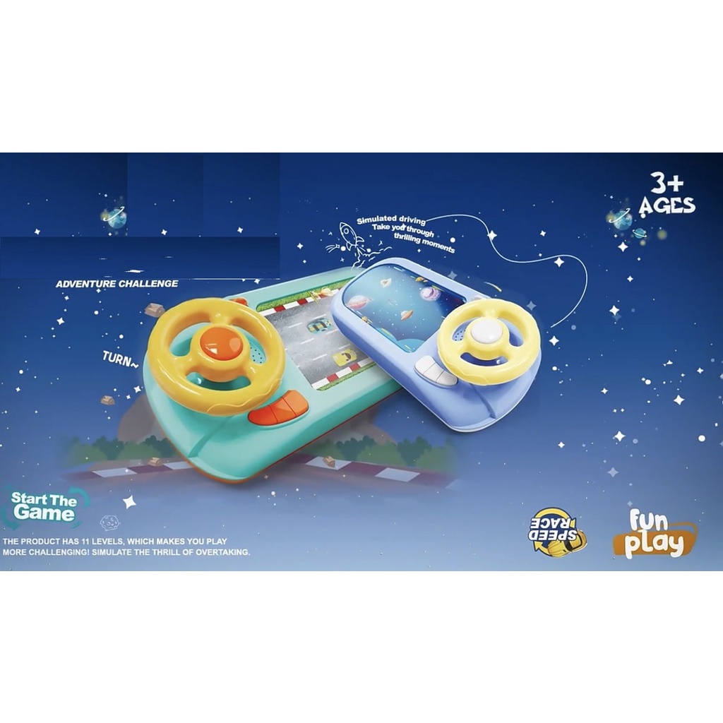 Đồ chơi điện tử đua xe / tàu vũ trụ điều khiển bằng vô lăng nhiều cấp độ dùng pin sạc