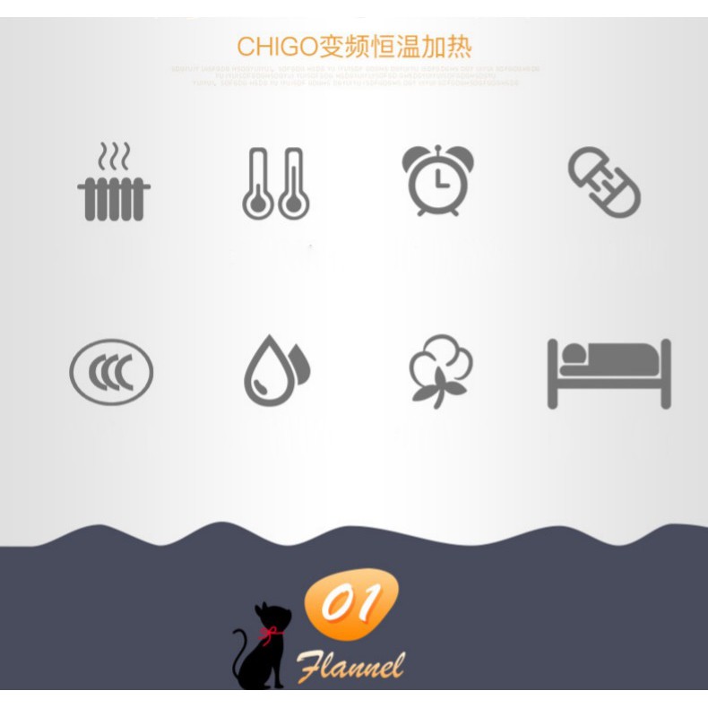 Chăn sưởi điện Chigo 2 vùng nóng độc lập_RE0305-RE0306