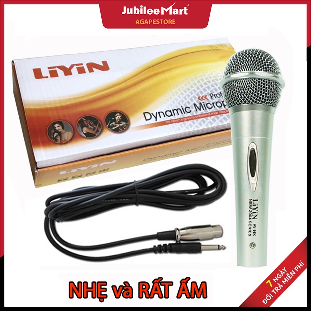 [FreeShip] Micro Karaoke LIYIN ARIRANG 6.5MM Chắc tay âm thanh chân thực chống hú cao cấp dùng cho Amply và Loa karaoke