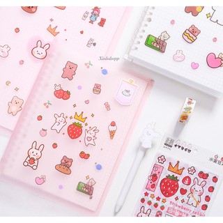 Set 4 Tấm Sticker Gấu Thỏ, Cô Gái