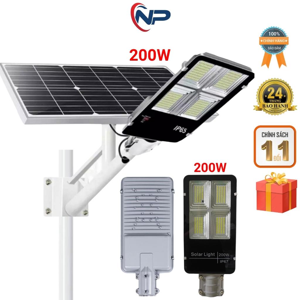 [Quà20k] Đèn Năng Lượng Mặt Trời Bàn Chải Công Suất 200W Nhôm Nguyên Khối,Cảm Biến, Điều Khiển Từ Xa, Chống Nước IP67