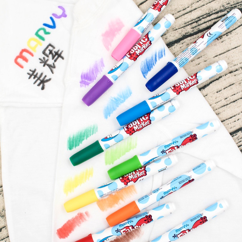 [Giao hoả tốc] COMBO 2 bút lông màu vẽ vải Fabric Marker Pen Marvy 560