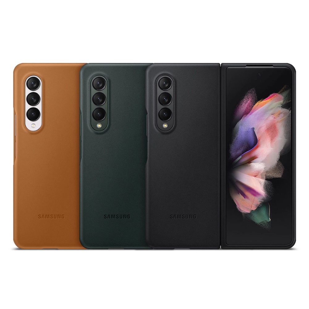 Ốp lưng da Samsung Z Fold3 5G, Galaxy Z Fold 3 Leather Cover Chính Hãng