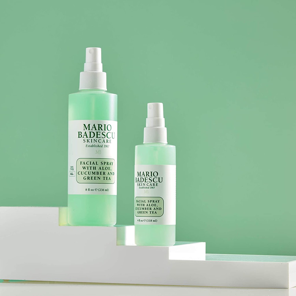 Nước hoa hồng Mario Badescu (aloe, cucumber, green tea) - xanh