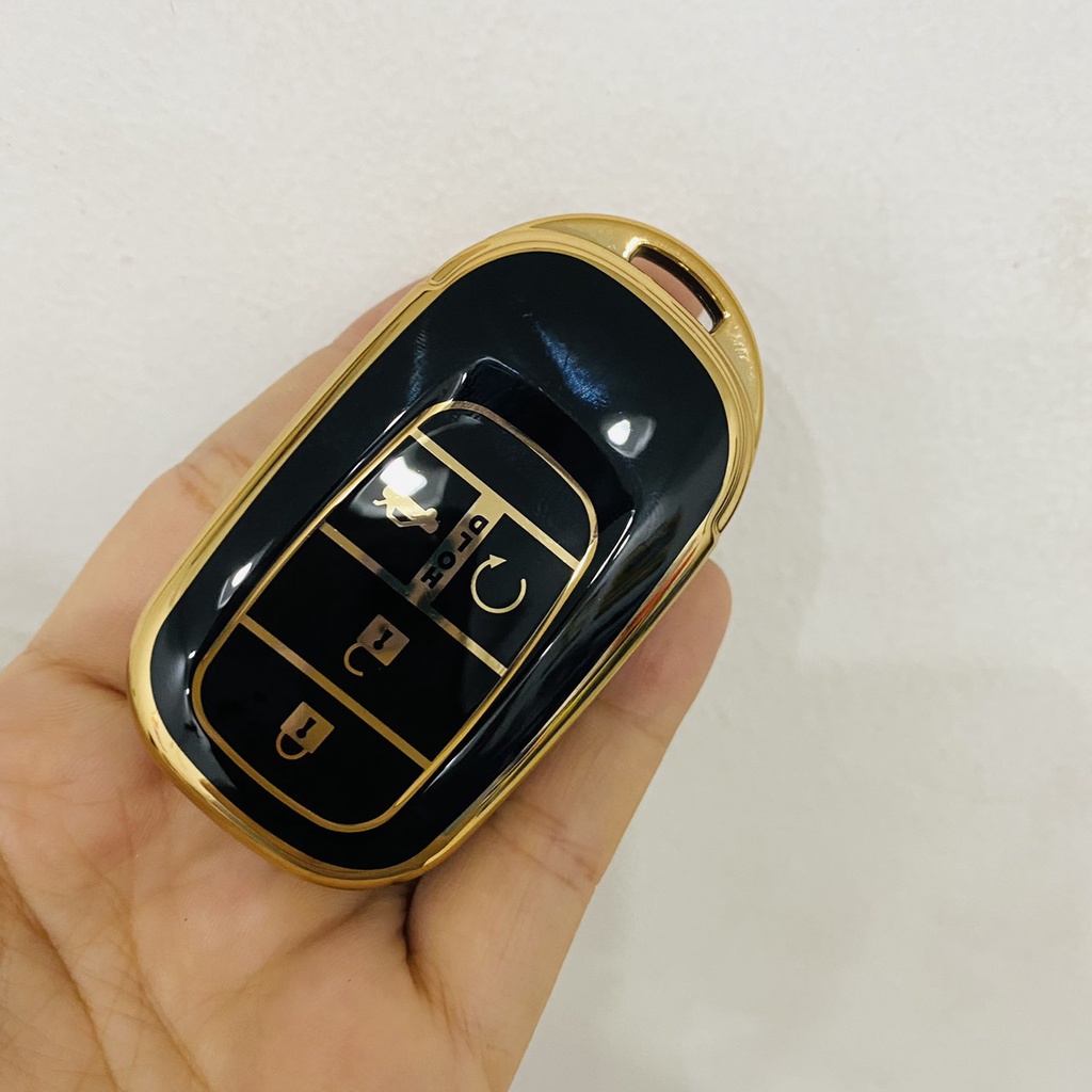 Bọc chìa khóa xe Honda City 2021 2022 - 4 nút mẫu silicon tráng gương cao cấp ( màu vàng)