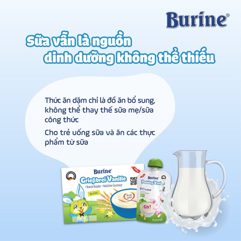 Cháo Sữa Ăn Dặm Burine vị Bích quy dành cho bé từ 6 tháng tuổi (1 Vỉ 6 hộp x 50g)