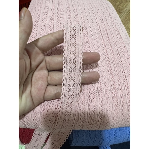 10 met ren chỉ cotton bản 2,5cm phối quần áo-phụ liệu may mặc