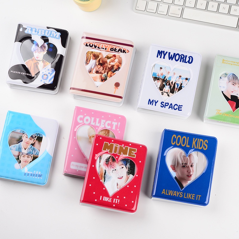 Album ảnh 6x9 đựng được 36 ảnh bìa trái tim album Kpop mini cầm tay Hàn Quốc