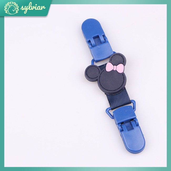 [sylviar] Kẹp Khăn Ăn Bằng Silicon Họa Tiết Hoạt Hình Cho Bé hain