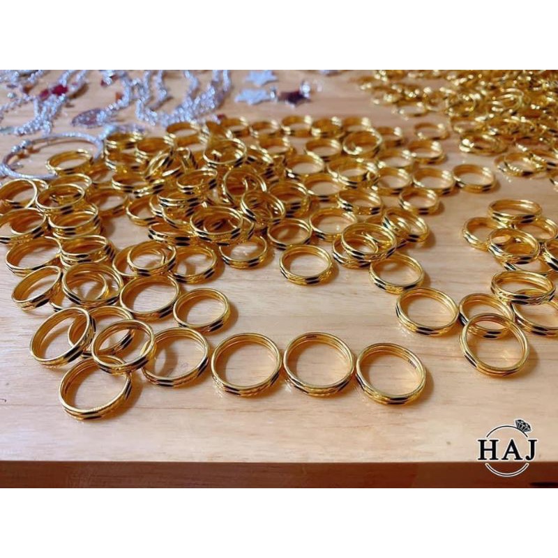 nhẫn lông thật bọc gold - lông kép