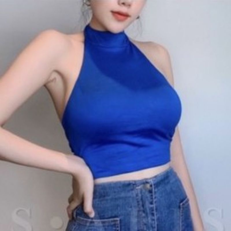 Áo Yếm kiểu Croptop phong cách Hàn Quốc thiết kế dây buộc