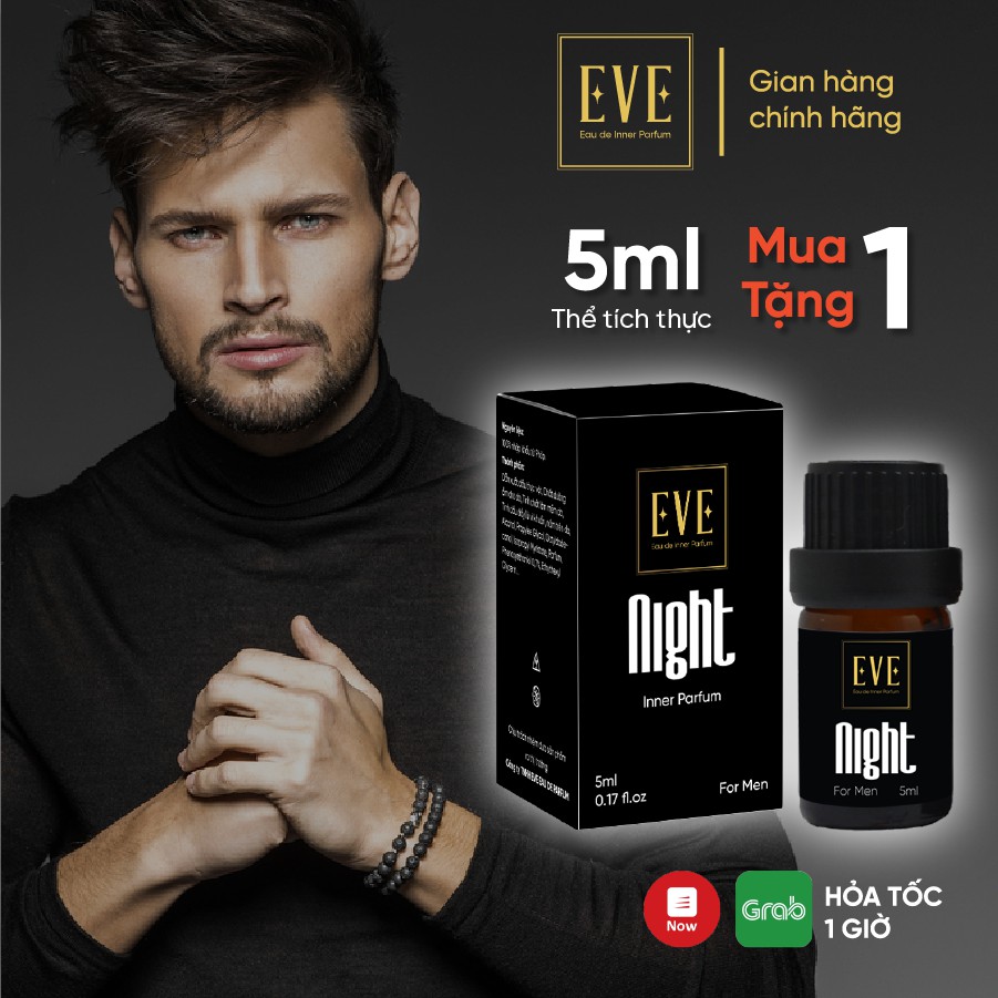 Nước hoa vùng kín nam 5ml NIGHT - Nuoc hoa vung kin nam EVE - Eau de Parfum nước hoa nam chính hãng (Có che tên)