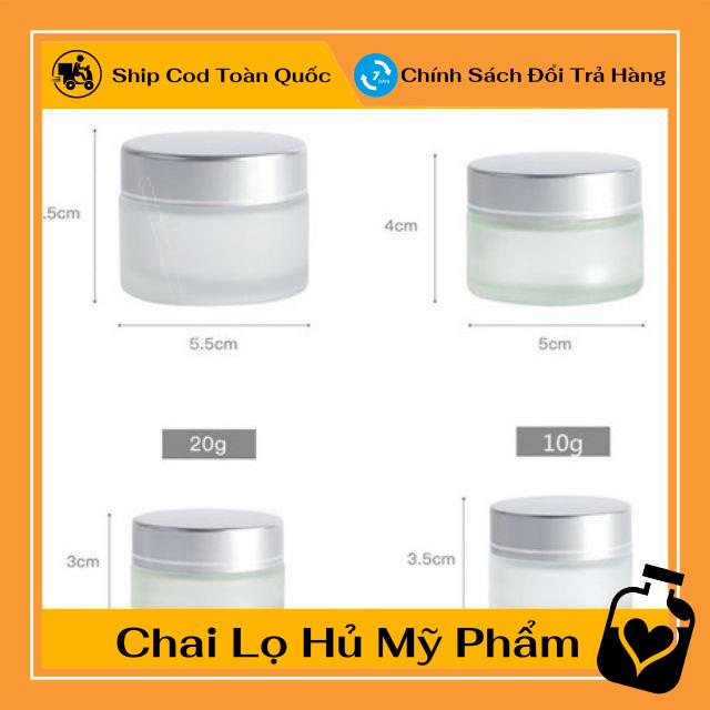 Hũ Chiết Mỹ Phẩm Thủy Tinh Nắp Bạc 30g/50g - Hũ đựng mỹ phẩm , phụ kiện du lịch