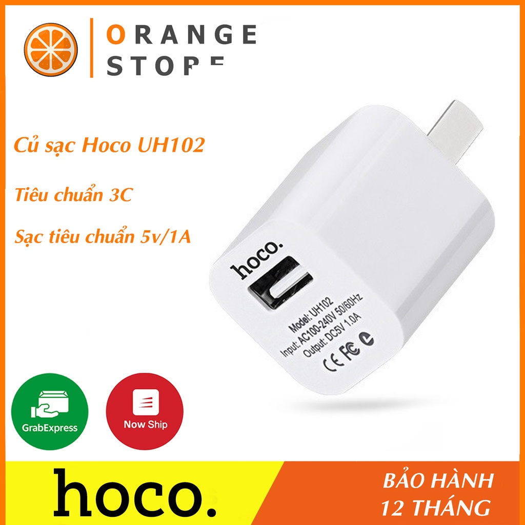 Củ sạc nhanh Hoco Uh102 5v/1A chính hãng, cốc sạc nhanh hỗ trợ sạc iphone/samsung/xiaomi....