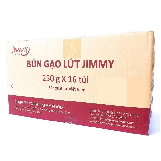 - THÙNG 16 GÓI - BÚN GẠO JIMMY 250 GRAM