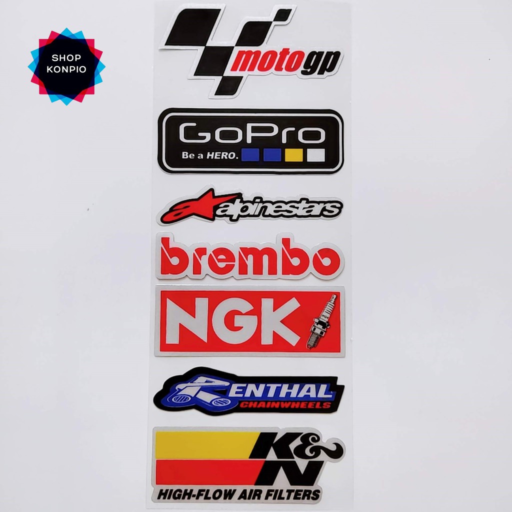 Bộ Tem Sticker Phản Quang Motogp Cao Cấp Dán Xe Máy, Ô Tô, Mũ Bảo Hiểm, Chống Thấm Nước, Chống Bay Màu