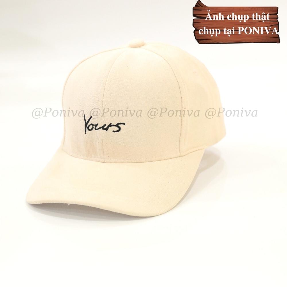 Mũ lưỡi trai nam nữ thêu chữ YOURS form unisex MS001 phong cách Ulzzang Thời trang PONIVA siêu hot