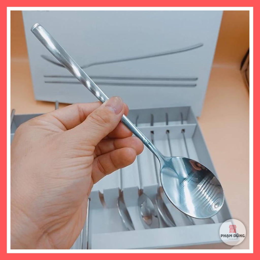 Bộ 12 muỗng đũa inox 304 cao cấp , combo 12 muỗng đũa thép không gỉ tiện dụng