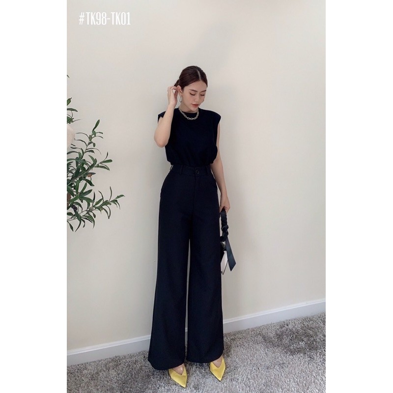 Áo thun nữ cổ tròn sát nách độn vai màu đen, trắng NP SHOP | BigBuy360 - bigbuy360.vn