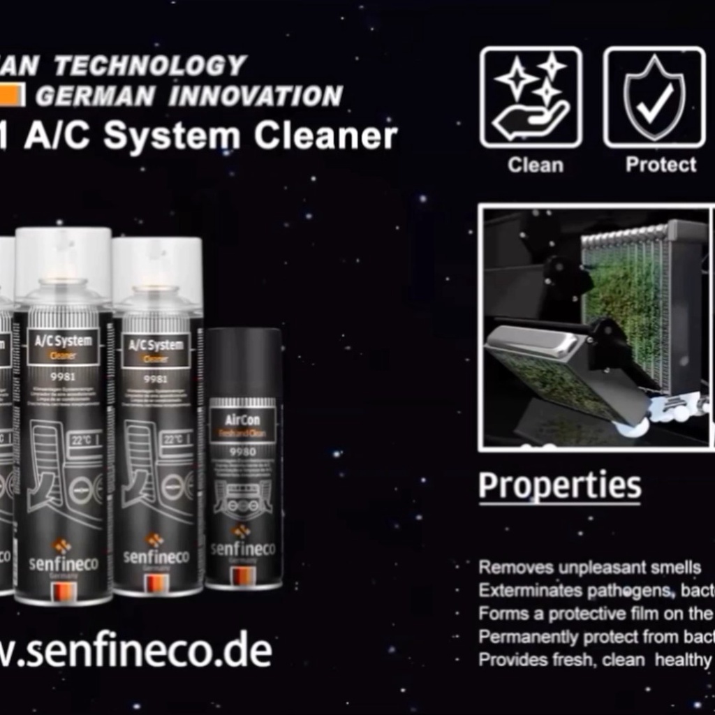XỊT BỌT VỆ SINH HỆ THỐNG DÀNG LẠNH Ô TÔ CAO CẤP SENFINECO 9981 A / C System Cleaner