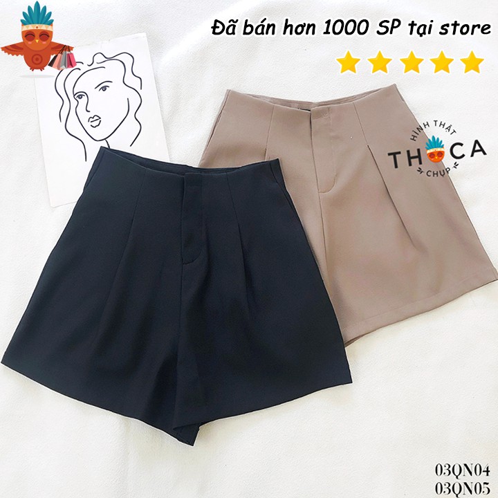 Quần short nữ đen, nâu basic túi mổ bên THOCA HOUSE trẻ trung, năng động, hợp thời trang phong cách Hàn Quốc