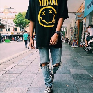 [Mã BUIS45K giảm 45k] Áo Rock band tee phông / thun Nirvana TDM 0107 100% cottong Thái Lan unisex nam nữ mặc oversize