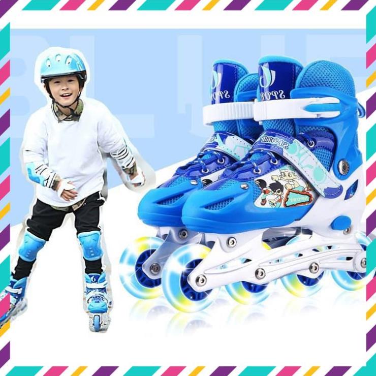 Giầy trượt Patin cho bé, điều chỉnh size, bánh có đèn flash- hàng cao cấp