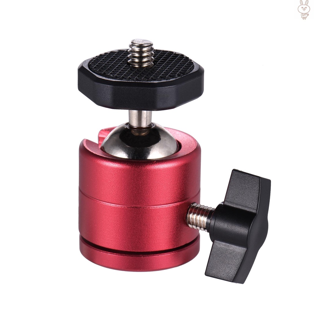 RD Mini Ball Head 360 Degree Rotatable Aluminum Alloy Ball Head Mount with 1/4 Inch Screw for Camera Camcorder Tripod